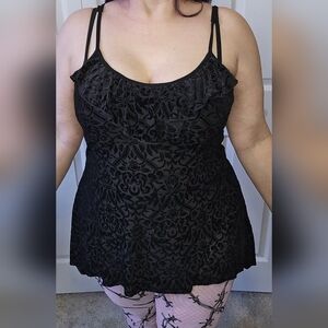 Killstar Velvet Burnout Tunic Tank Top L